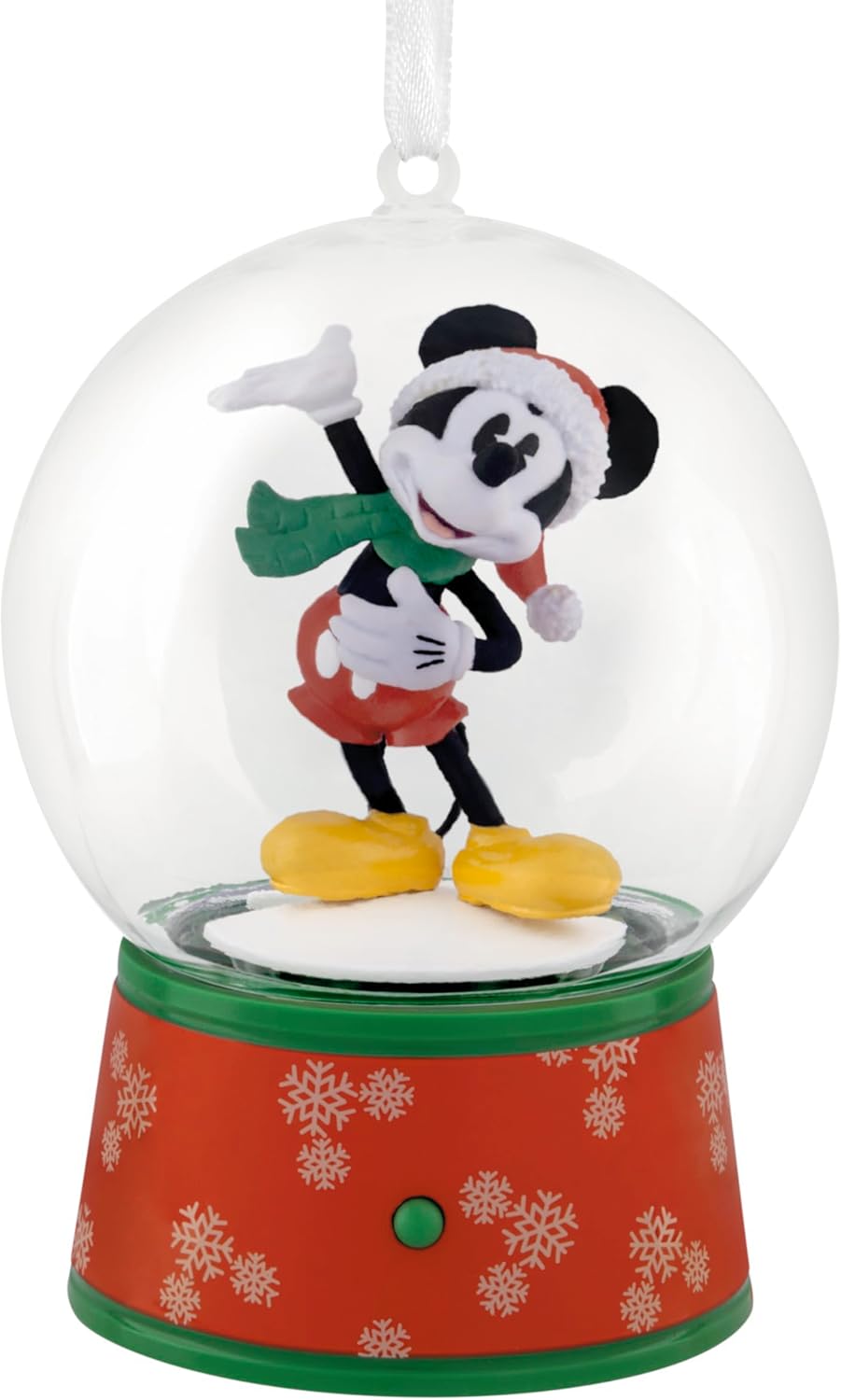 2026 Disney Mickey Mouse Musical Snow Globe Ornament with Motion RED BOX 